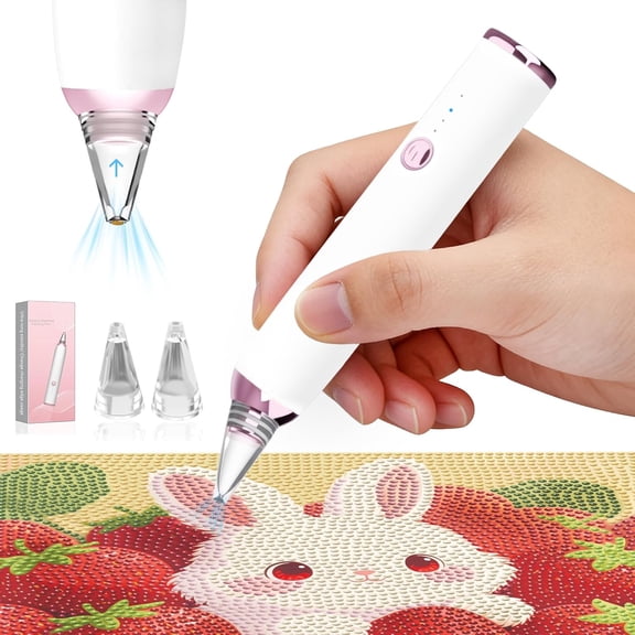 Electric Diamond Art Pens, Rechargeable Diamond Art Vacuum Pen with 2 Nozzles | Versatile Diamond Painting Pens & Accessories Kit