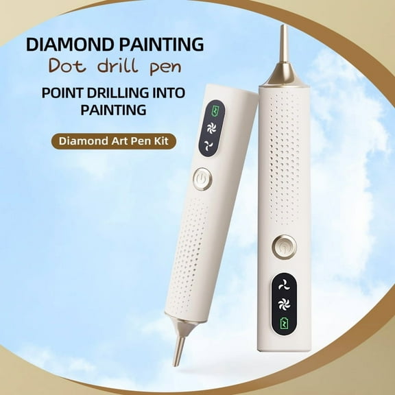 Electric Diamond Painting Drill Pen, Rechargeable 5D Diamond Art Pen Kit with 3 Speed Settings, Ergonomic Dot Drill Tool for Rhi