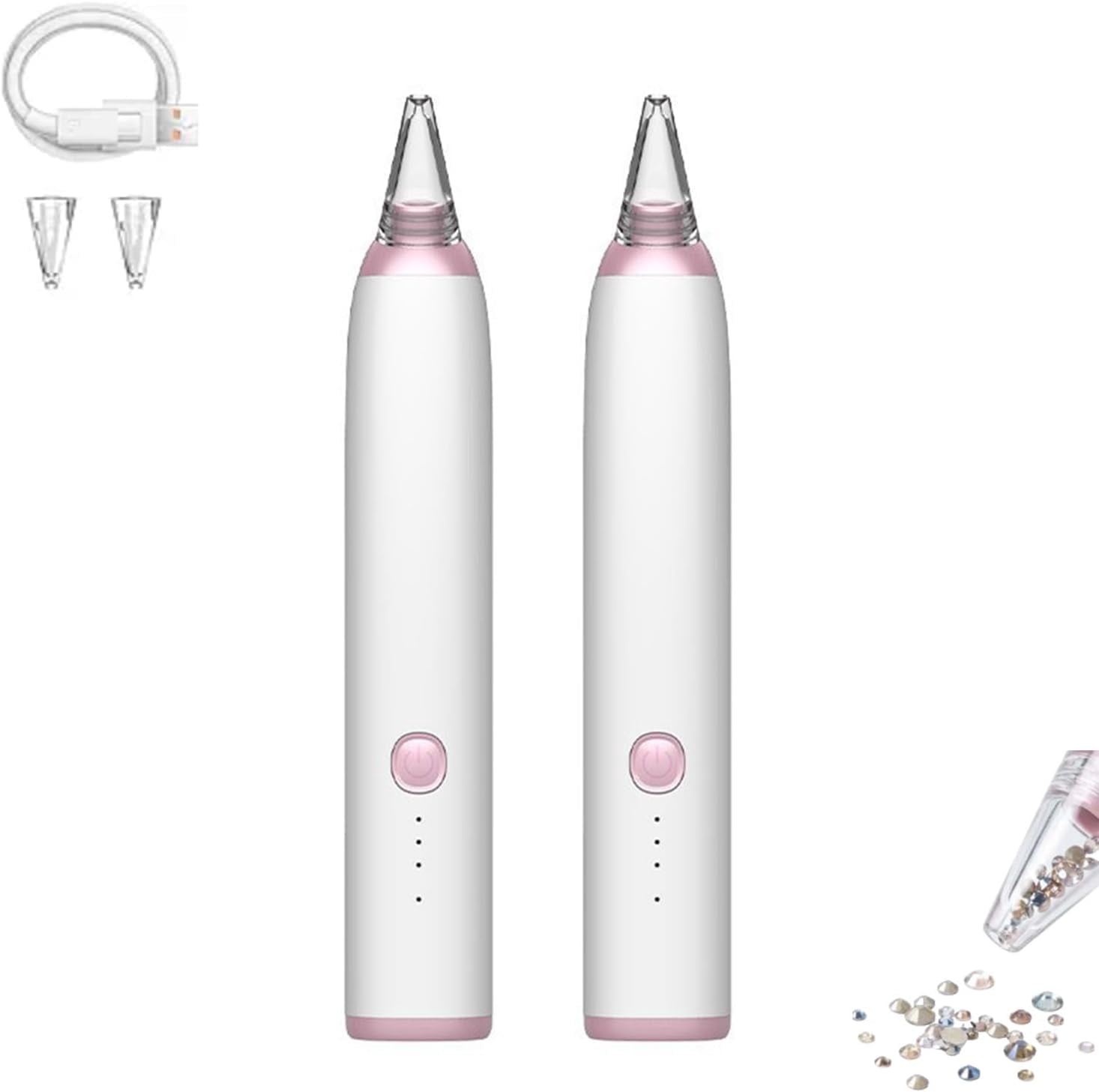Electric Diamond Painting Pen, Diamond Painting Pen Accessories & Tools with Vacuum Technology, Rechargeable Battery, Lightweight Design, Gift Gem Diamond Art Fans & DIY(2pcs)