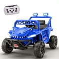 thumbnail image 1 of 12V Ride On Cars for Kids, Dinosaur Powered Kids Ride on Toys with Remote Control, Bluetooth, Music, LED Light, 4 Wheels Suspension, Kids Electric Cars for Boys Girls 2-4, Blue, 1 of 8