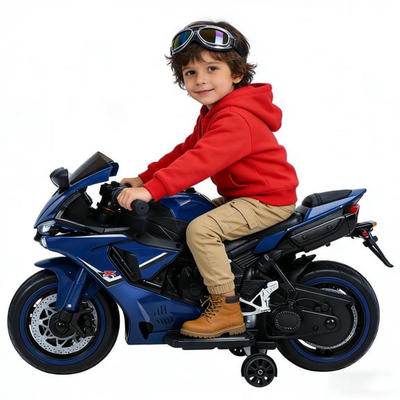 12V Dual Motor Mini Electric Dirt Bike, 9mph Ride-on Motorcycle, LED Lights, Shock Absorption, Hidden Charging Port