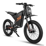 Electric Dirt Bike for Adults,Peak 3000W, 37-100 Miles, 60V 35AH, Anti-Theft Alarm E-Bike, 25Fat Tire,Hydraulic Brakes E-Mountain Bike