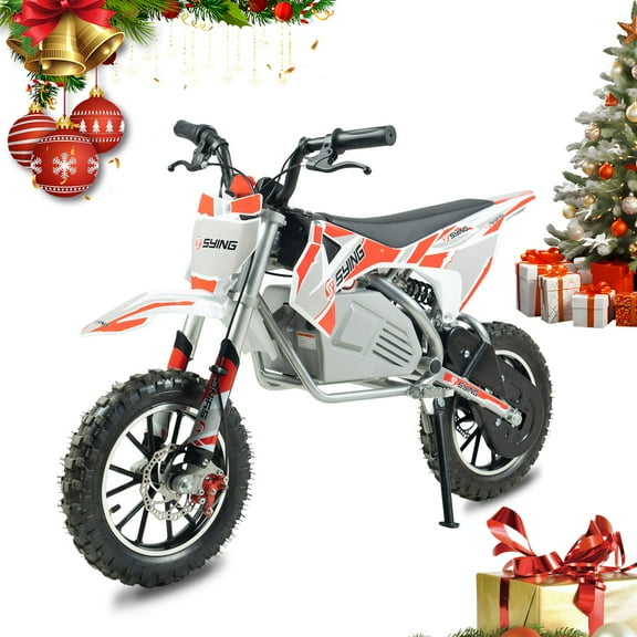 36V 500W Electric Dirt Bike, Off-Road Electric Motorcycle with Dual Suspension, 15 mph Peak Speed for Mountain Roads & Trails