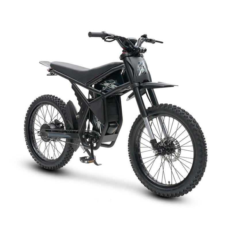 Electric Dirt Bike for Adults, 2000W Peak Power Electric Bike With 36.4Ah Dual Battery, Electric MotorBike, 155 Miles Range, Hydraulic Suspension for Off-Road, Black