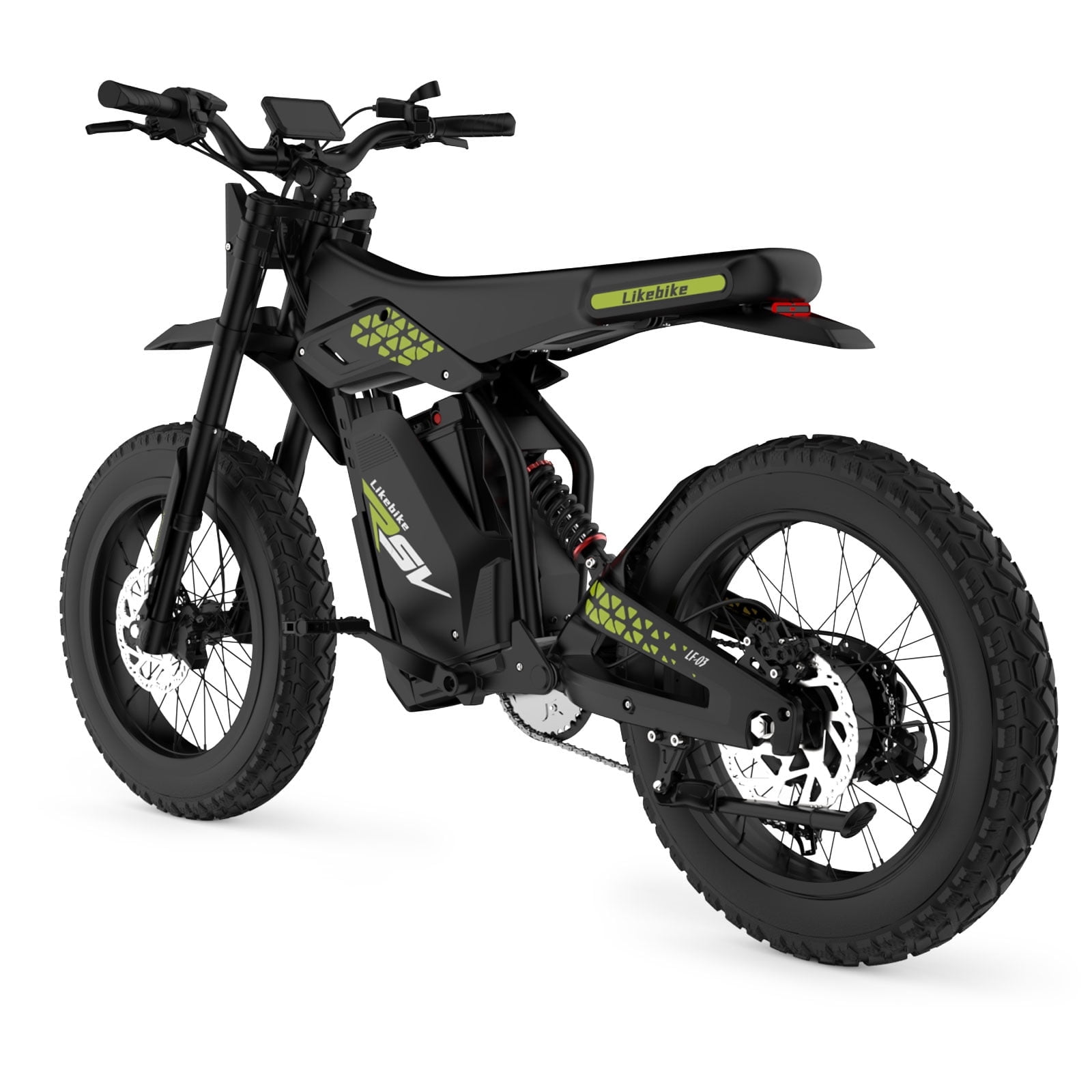 Electric Dirt Bike for Adults, 2000W Motor 37 MPH High-Speed, NFC + Passwordunlock Display, 20" Fat Tires & Removable Battery (48V 25AH)| Ebike Dirt Bicycles, Green
