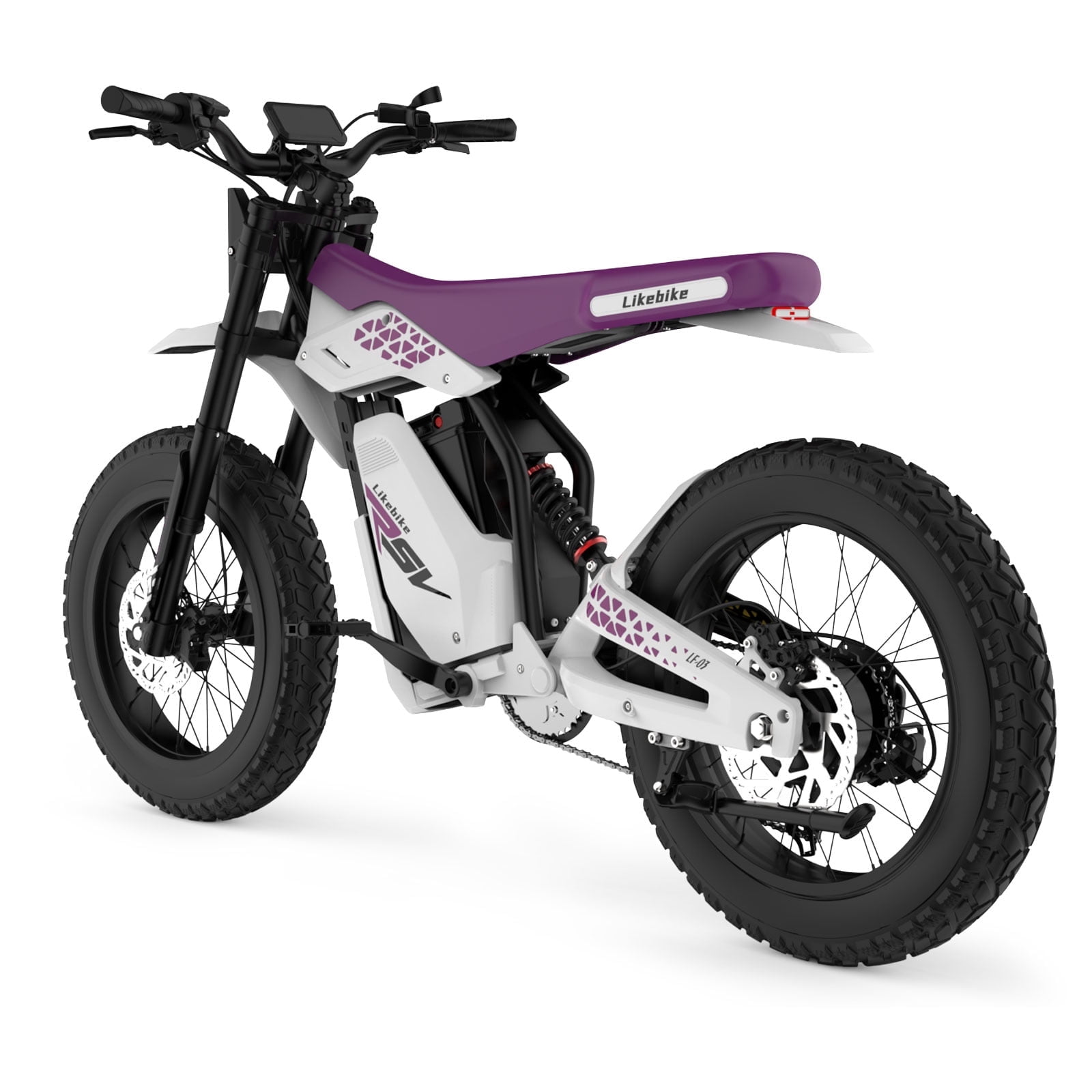 Electric Dirt Bike for Adults, 2000W Motor 37MPH High-Speed, NFC + Passwordunlock Display, 20" Fat Tires & Removable Battery (48V 25AH)| Ebike Dirt Bicycles, Purple