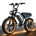 thumbnail image 1 of Electric Dirt Bike for Adults, Hill Climbing, 5H Fully Charge, 20"×4.0" Fat Tire, Dual Suspension, 1500W Motor , 40MPH, Up to 70 Miles Mountain Bike, for Snow Road, Mountain, Off-Road UL2849, 1 of 7