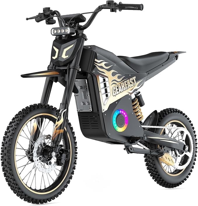 Electric Dirt Bike for Adults & Teens, 3550W, 41MPH, Up to 60 Miles Range, 48V/22AH Removable Battery, Hydraulic Brakes, 14"/12" Fat Tire Off-Road E-Dirt Bike for Age 13+, Gold