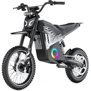 Electric Dirt Bike for Adults & Teens, 3550W, 41MPH, Up to 60 Miles Range, 48V/22AH Removable Battery, Hydraulic Brakes, 14/12 Fat Tire Off-Road E-Dirt Bike for Age 13+, Silver