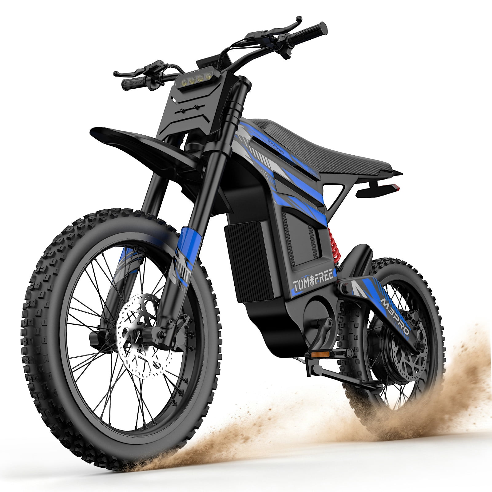 Electric Dirt Bike for Adults Teens, 6500W Motor(Peak), 75 Mile Range, 50MPH Max Speed, 72V 30Ah Removable Battery, 3-Speed, 19"/17" Off-Road Tires, Dual Hydraulic Brakes & Full Suspension