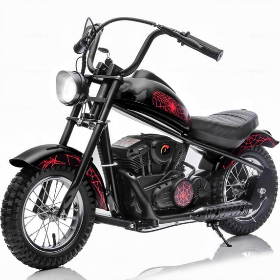 Electric Dirt Bike for Kids, 24V Motor Kids Dirt Bike, Cuoote 250W Ride On Motorcycle up to 15 mph, 150 lb Max Weight, Twist Throttle, Power Display, Rear Suspension, Hand Brake