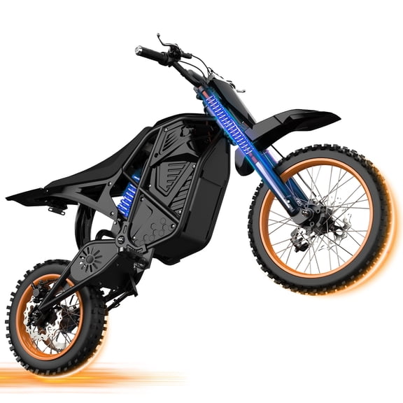 Electric Dirt Bike for Teens & Adults, 3500W Peak Mid-Drive Motor, 38 MPH Off-Road, 48V 23Ah Battery, 14"/12" Wheels, Hydraulic Dual Shock Suspension, Orange