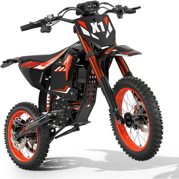 Electric Dirt Bike for Teens Adults, 4500W Peak Ebike, 60V 28.8Ah with 50MPH & 60 Miles Electric Mountain Bikes, 14"/12" off-Road Tire E-Bike, Dual Hydraulic Brakes, Full Suspension, UL2849 Compliant
