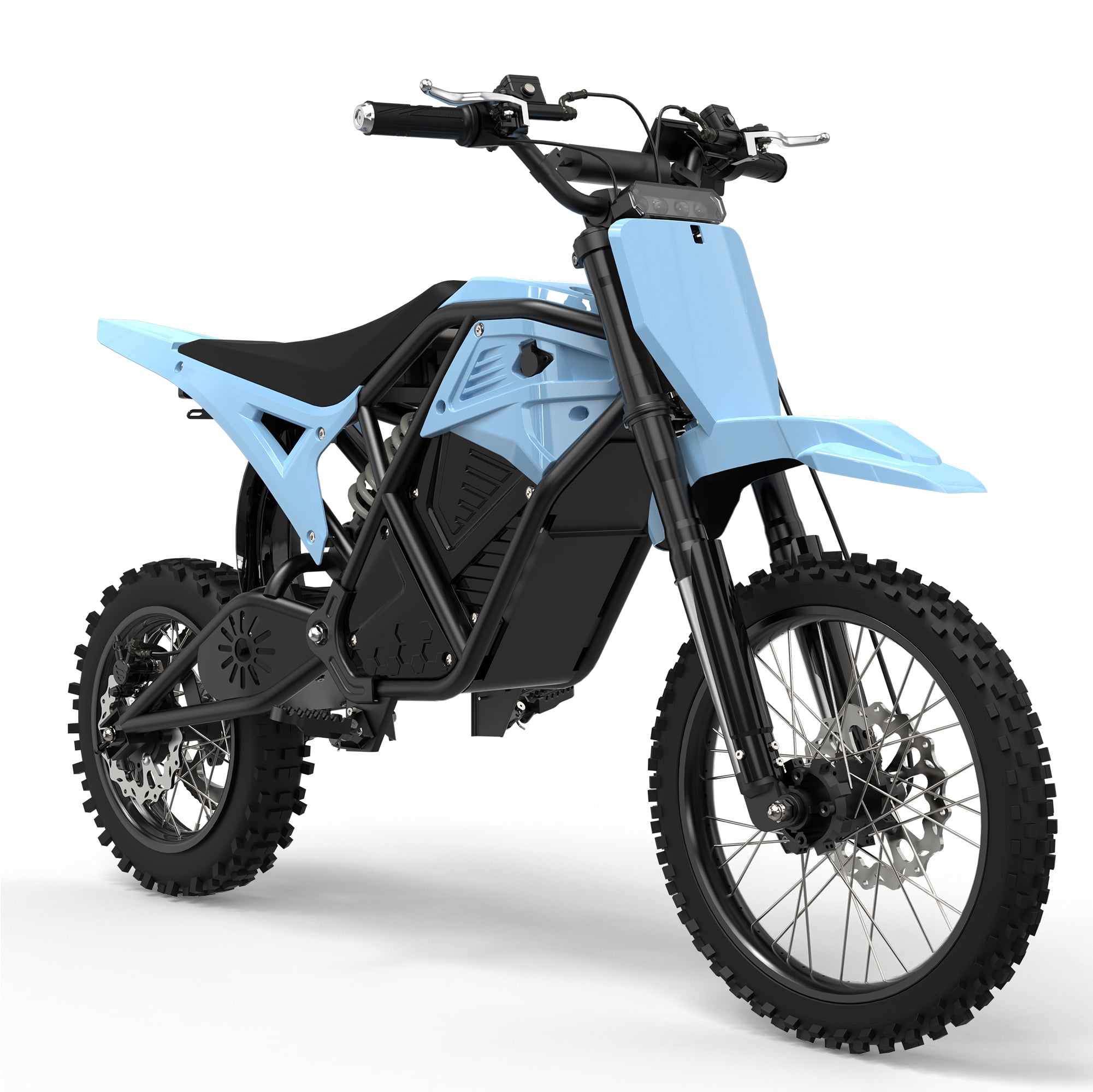 Eskute Electric Dirt Bike for Teens Adults, Electric Motorcycle 48V23Ah, Mid-Drive Motor 3500W Peak 38mph 53-Mile Range, Hydraulic Nitrogen Dual Shock Absorbers Blue with Lock, UL2849