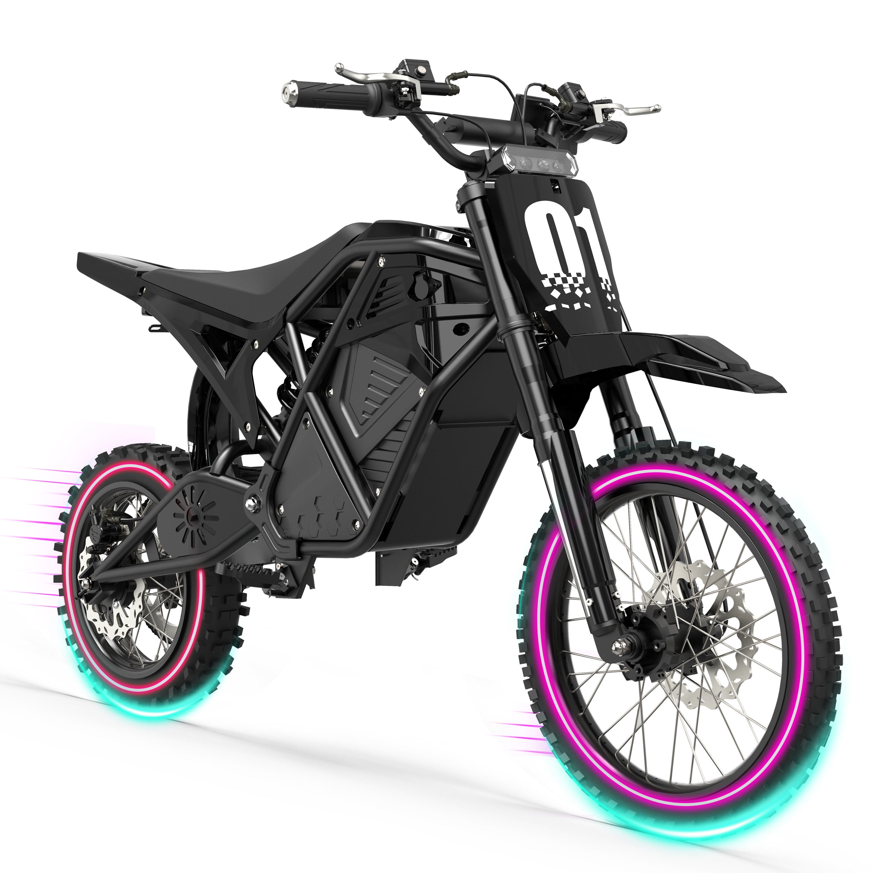 Eskute Electric Dirt Bike for Teens Adults, Electric Motorcycle 48V23Ah, Mid-Drive Motor 3500W Peak 38mph 53-Mile Range, Hydraulic Nitrogen Dual Shock Absorbers Black with Lock, UL2849
