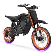 Eskute Electric Dirt Bike for Teens Adults, Electric Motorcycle 48V23Ah, Mid-Drive Motor 3500W Peak 38mph 53-Mile Range, Hydraulic Nitrogen Dual Shock Absorbers Black & Orange with Lock, UL2849