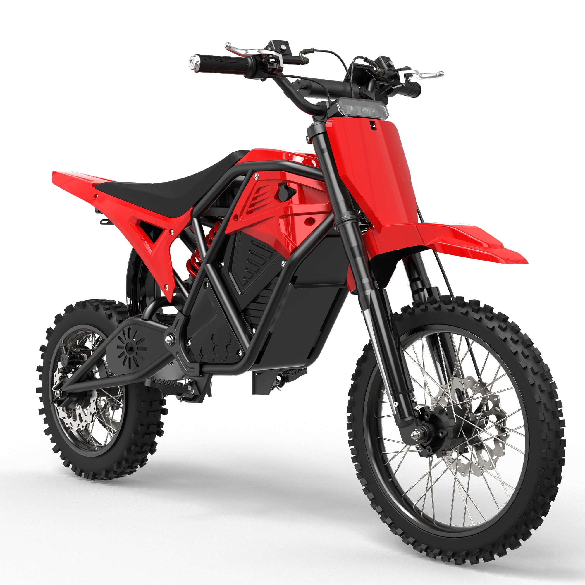 Eskute Electric Dirt Bike for Teens Adults, Electric Motorcycle 48V23Ah, Mid-Drive Motor 3500W Peak 38mph 53-Mile Range, Hydraulic Nitrogen Dual Shock Absorbers Red with Lock, UL2849