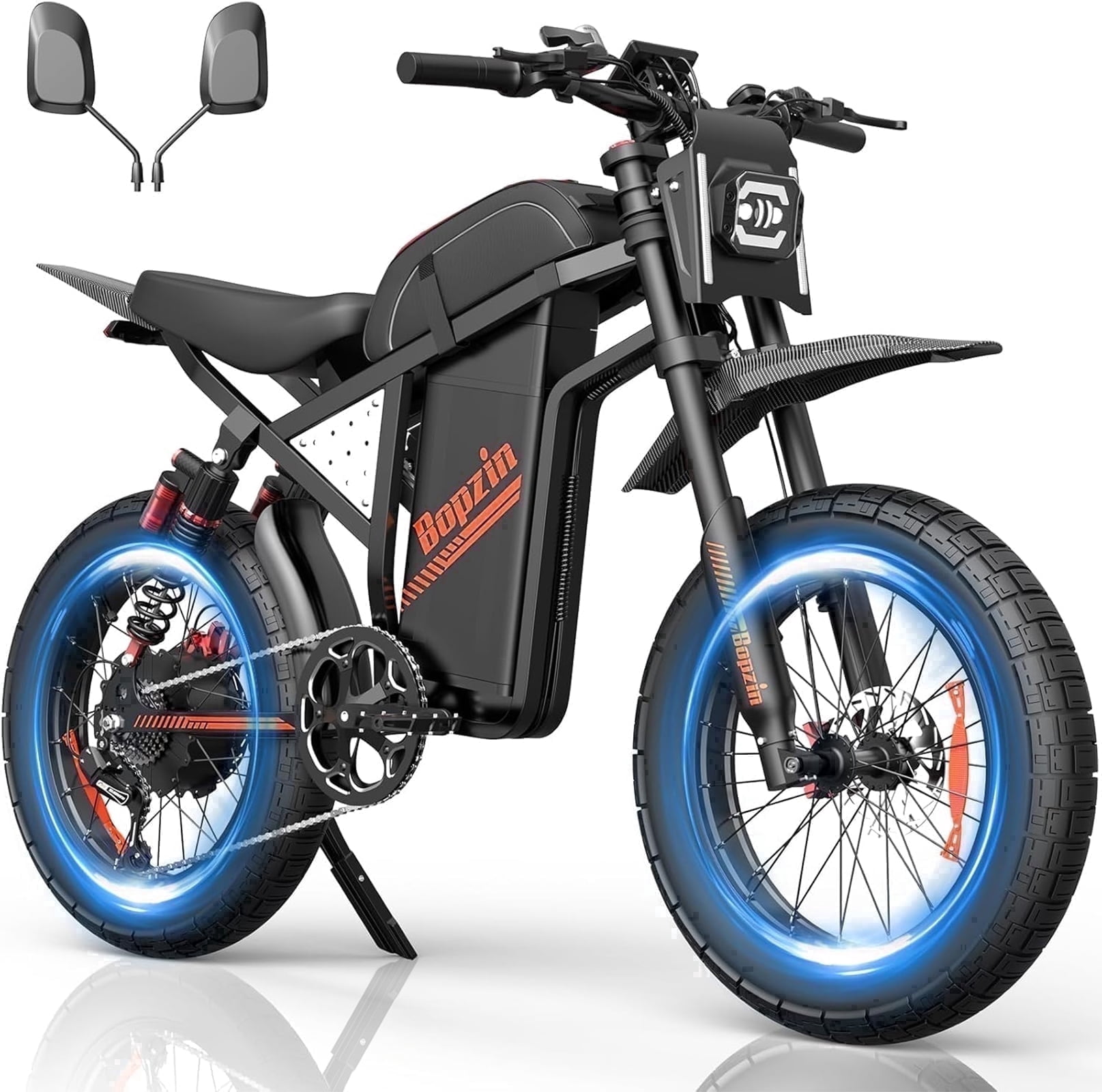 Electric Dirt Bike for Adults,Peak 3000W,60V 35AH,Max 100Miles Electric Motorcycle,20’’ Fat Tire ,Full Suspension Mountain Bike UL2849