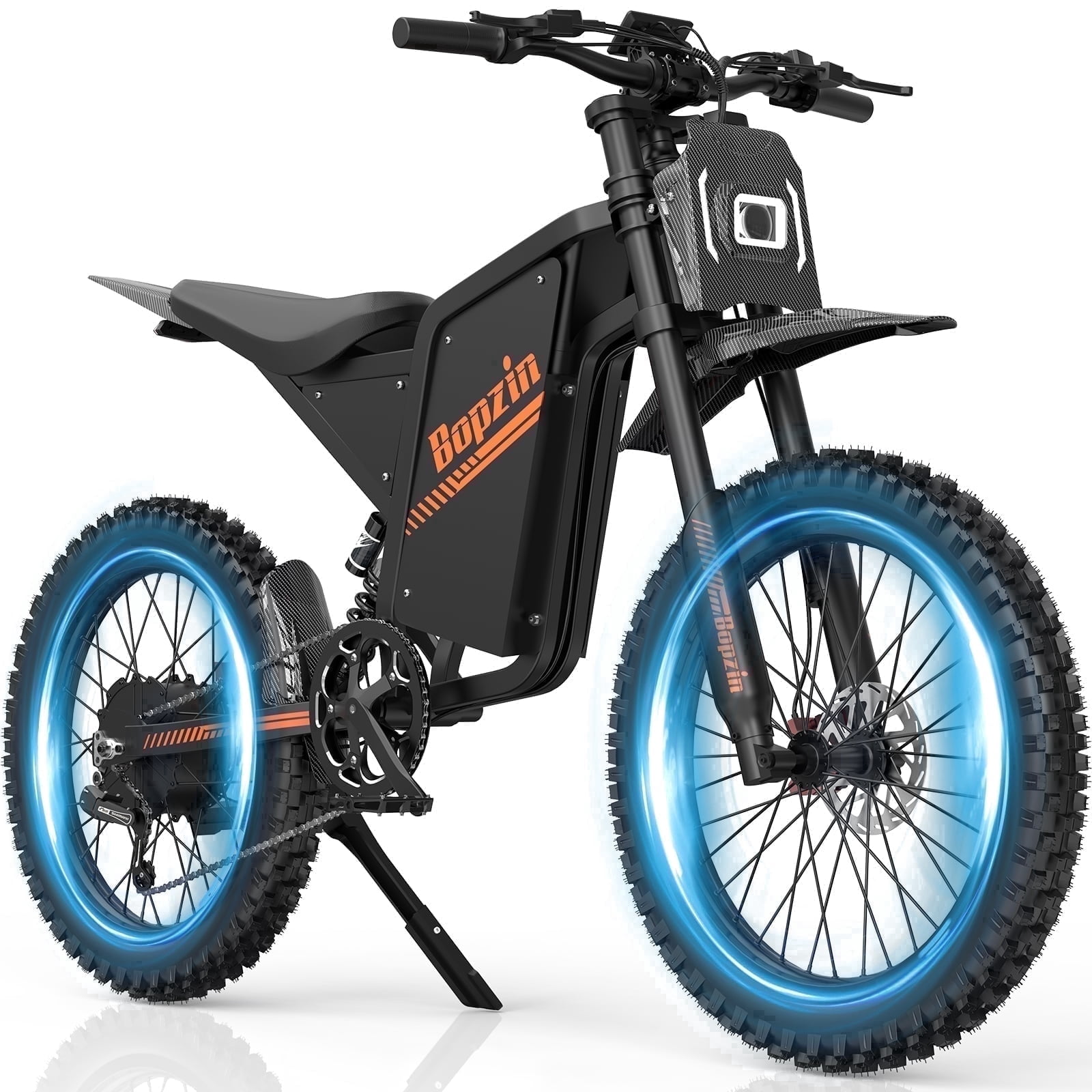 Electric Dirt Bike for Adults,60V 35Ah Battery,Peak 3000W 45MPH & 100 Miles Electric Motorcycle, 25’’ Fat Tire Full Suspension Mountain Bike UL2849