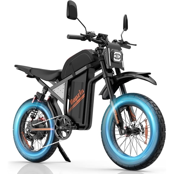 Electric Dirt Bike for Adults -Peak 3000W 45Mph,60V 35AH Electric Motorcycle,68Miles,Full Suspension,20’’ Fat Tire 7 Speed E-Mountain Bike