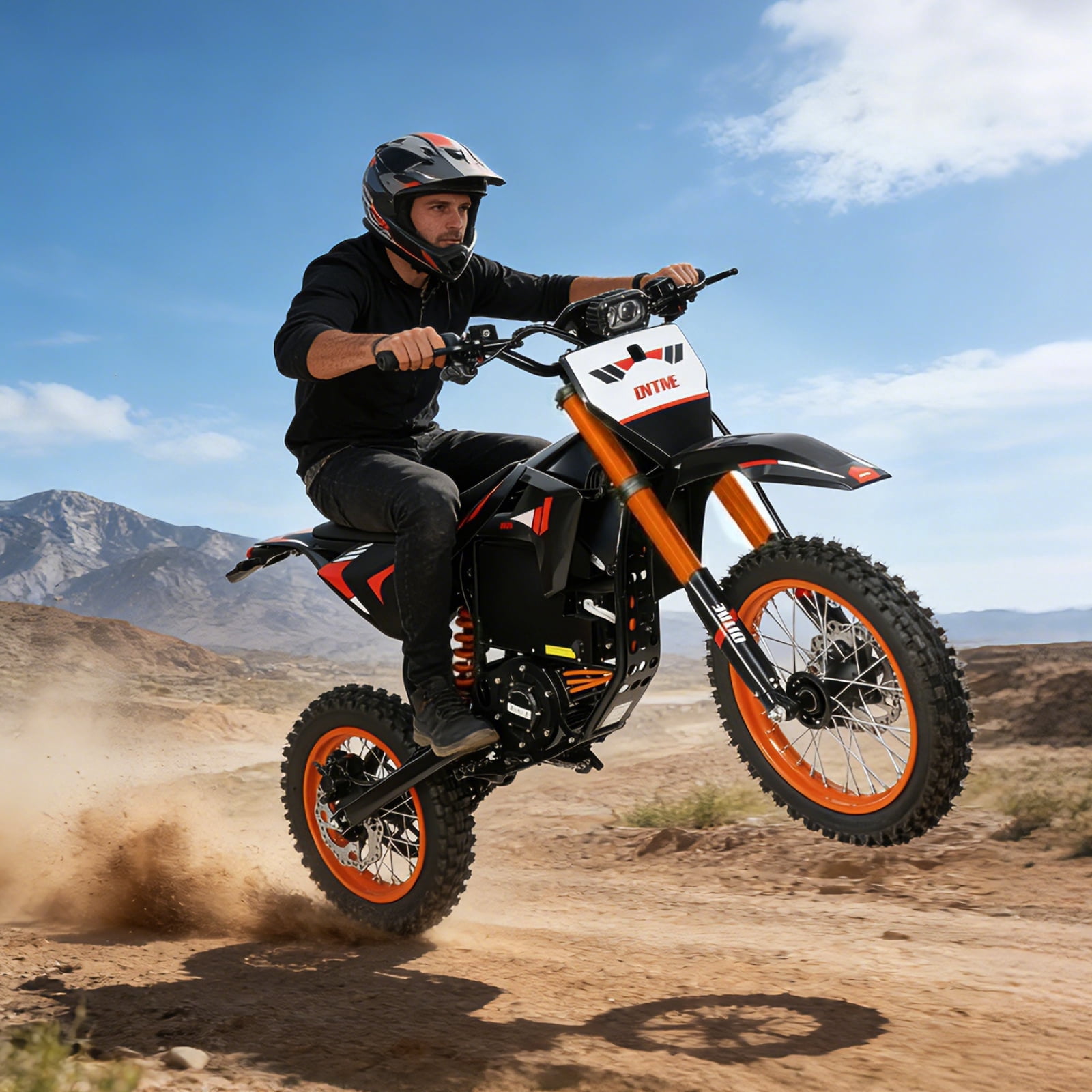 Electric Dirt Bike for Teens Adults Age 13+, 14"/12" Fat Tire 4500W Peak 60V 28.8Ah Battery 50MPH 60 Miles Range Hydraulic Brakes