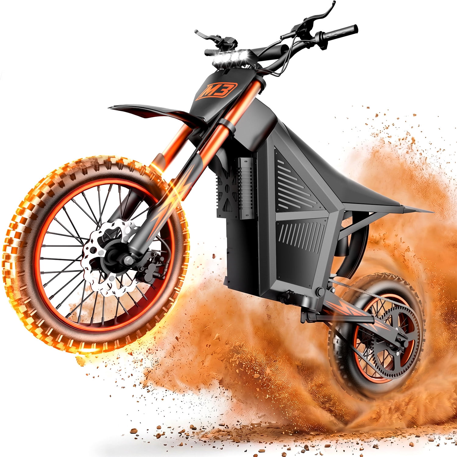 Electric Dirt Bike for Teens Age 13+,3000W 200N·m High Torque, 21AH Battery, 14"/12" Full Suspension Off-Road