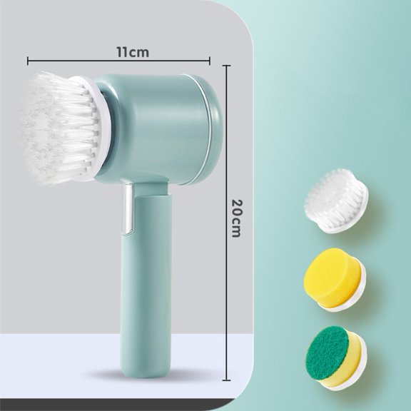 Electric Dishwashing Brush Waterproof Kitchen Pot Cleaner Handheld Automatic Cleaning Tool Rechargeable Multi-Function Scrubber For Home Dishes Pots Shoes(green)