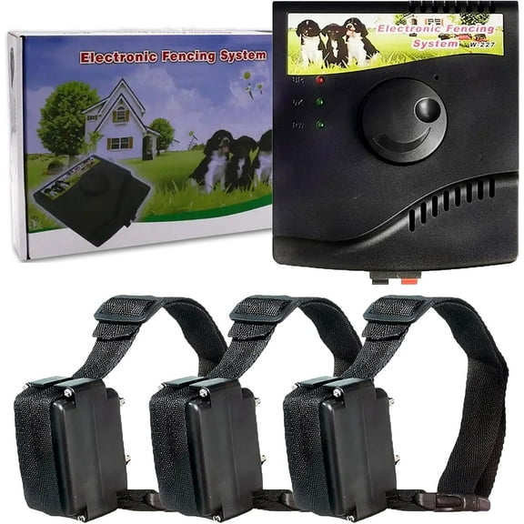 Electric Dog Fence Pet Containment System, Waterproof Training Collar, Tone/Shock Correction, Safe Effective, Covers up to 1.2 Acre, In-ground Dog Boundary Fence System for All Dogs,for3dog