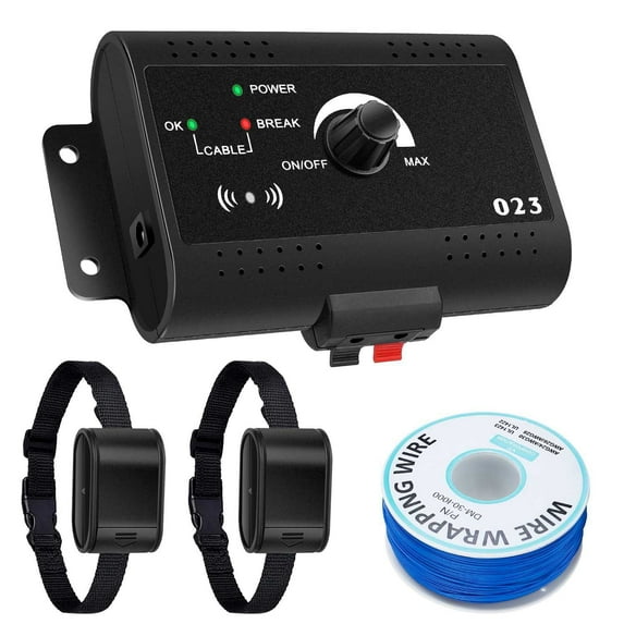 Electric Dog Fence System Pet Tone Shock Boundary Containment Waterproof with 2 Collar Receiver for Small Medium Large Dog