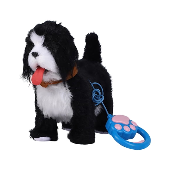 Electric Dog Leash & Realistic Plush Dog Toy, Walks, Wags Tail, Tongue Sticks Out, With Music, Interactive Learning Toy For All Ages