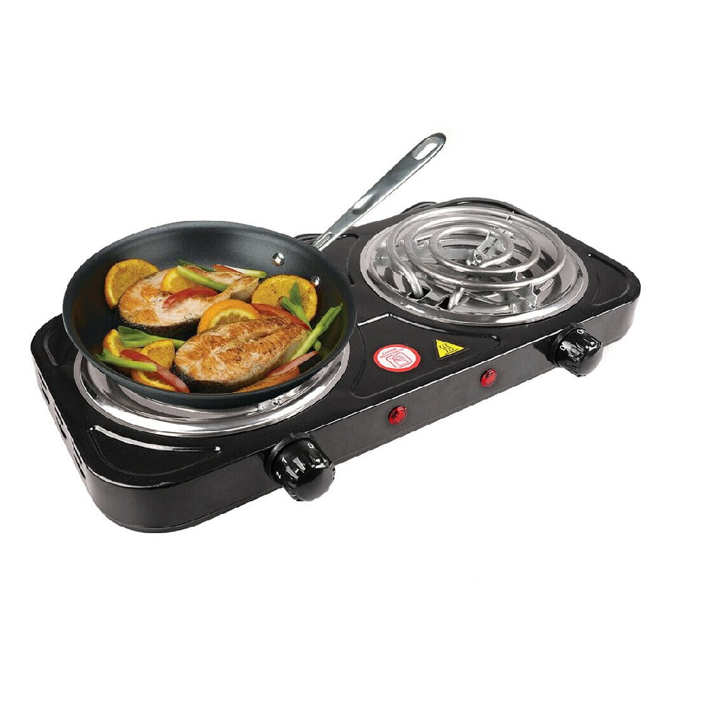 Great Choice Products Portable Camping Cooking Stove Dorm Electric Double  Burner Hot Plate Heating