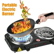 Electric Double Burner,2000WElectric Hot Plate Heating Stove with 5 Adjustable Temperatures