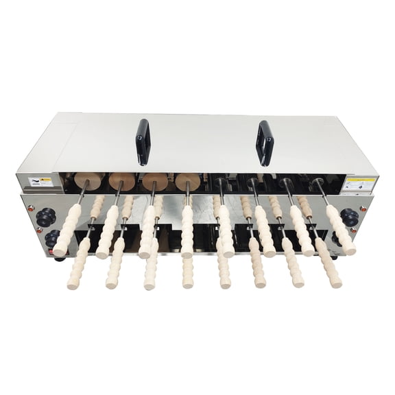 Electric Double-Layer Chimney Cake Baking Machine Ice Cream Cone Grill Maker with 16Pcs Baking Tools 220V
