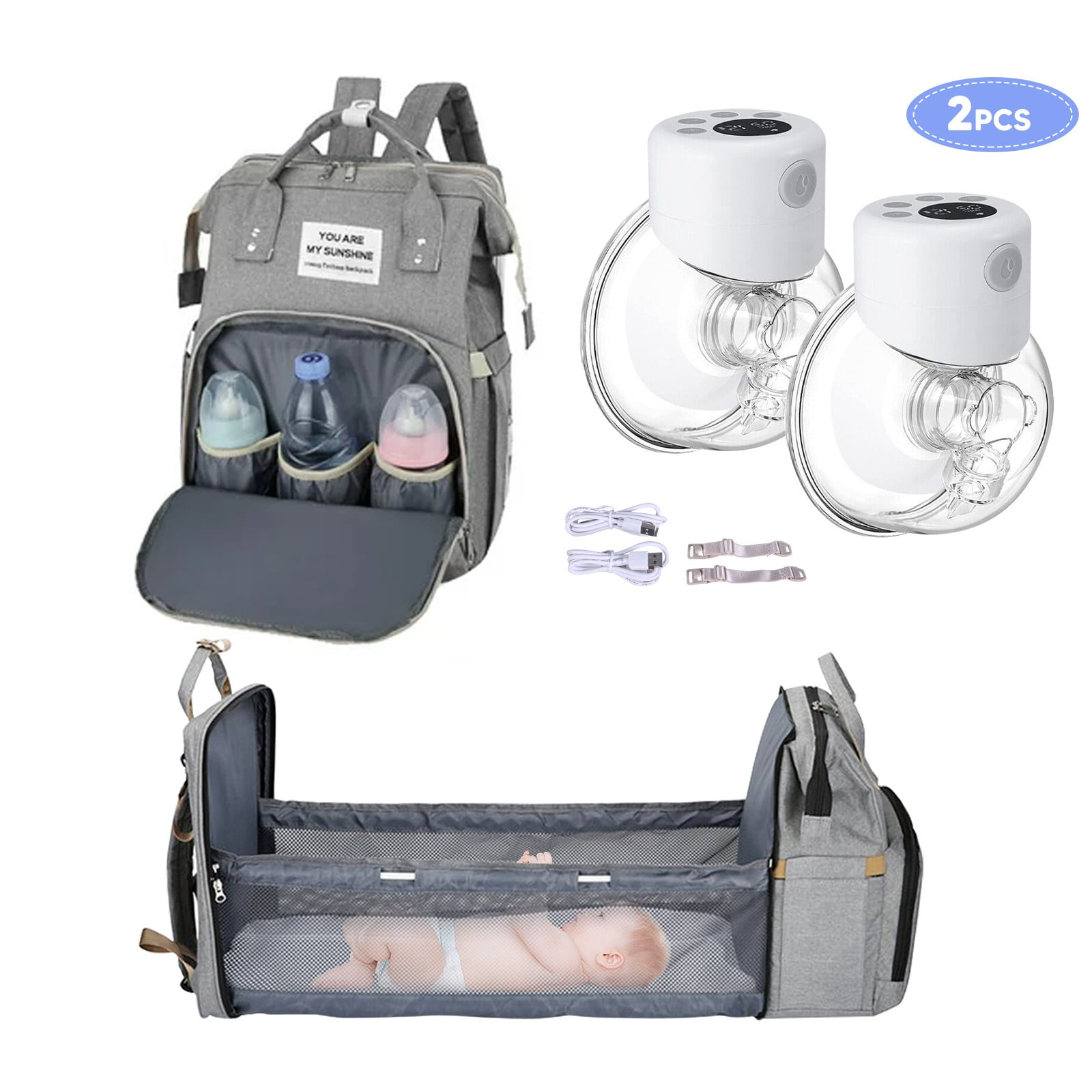 Electric Double Wearable Breast Pump Hands Free & Multifunctional Baby