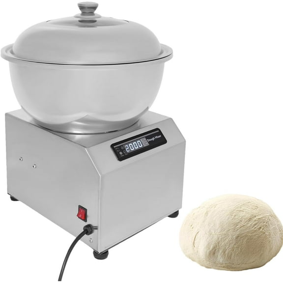 Electric Dough Maker 17.64Lbs(8Kg) Dough Kneading Machine with Timer 1500W 110V Commercial Household Dough Mixer for Making Bread Dough & Pizza Dough, Stainless Steel, Face-up Touch Panel, Glass Lid