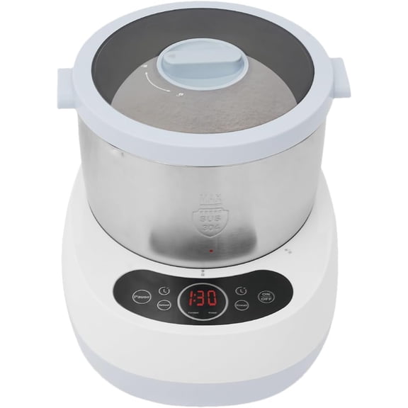 Electric Dough Maker with Ferment Function 4.5Qt(5L) Dough Mixer Machine for Bread and Pizza Dough, 304 Stainless Steel, Intelligent Timing, Visual Top Cover for Easy Add Water and flour