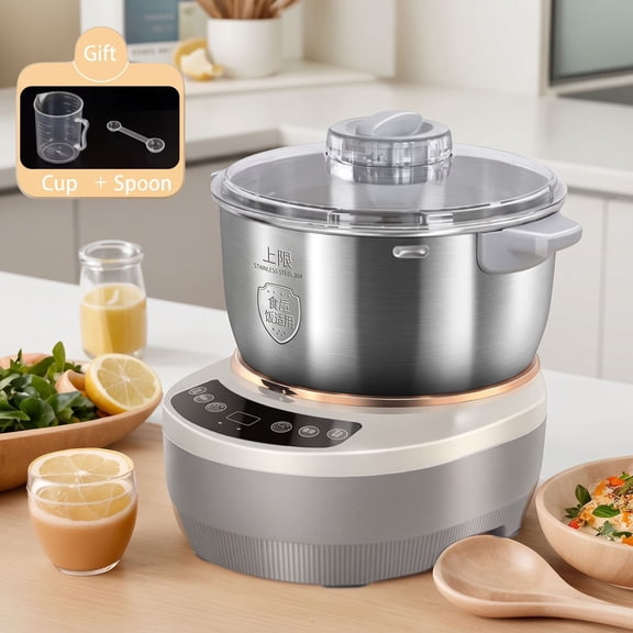 Electric Dough Maker with Fermentation Stainless Steel Flour Kneading Machine Dough Mixer with Microcomputer Timer and Touch Control for Home & Commercial Use
