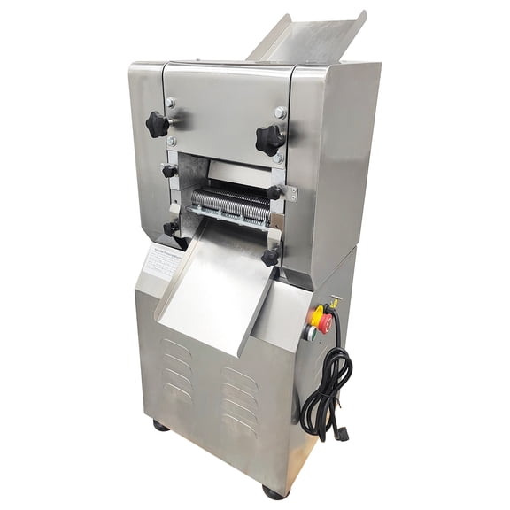 Electric Dough Roller Sheet Making Machine Commercial Pasta Maker Noodle Cutting Machine with E-stop Button 110V