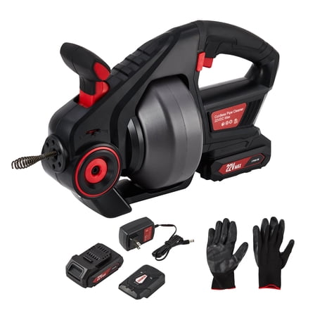 Electric Drain Snake 25 ft - Professional Power Auger for Unclogging Toilets, Sinks, Bathtubs and Main Drain Lines