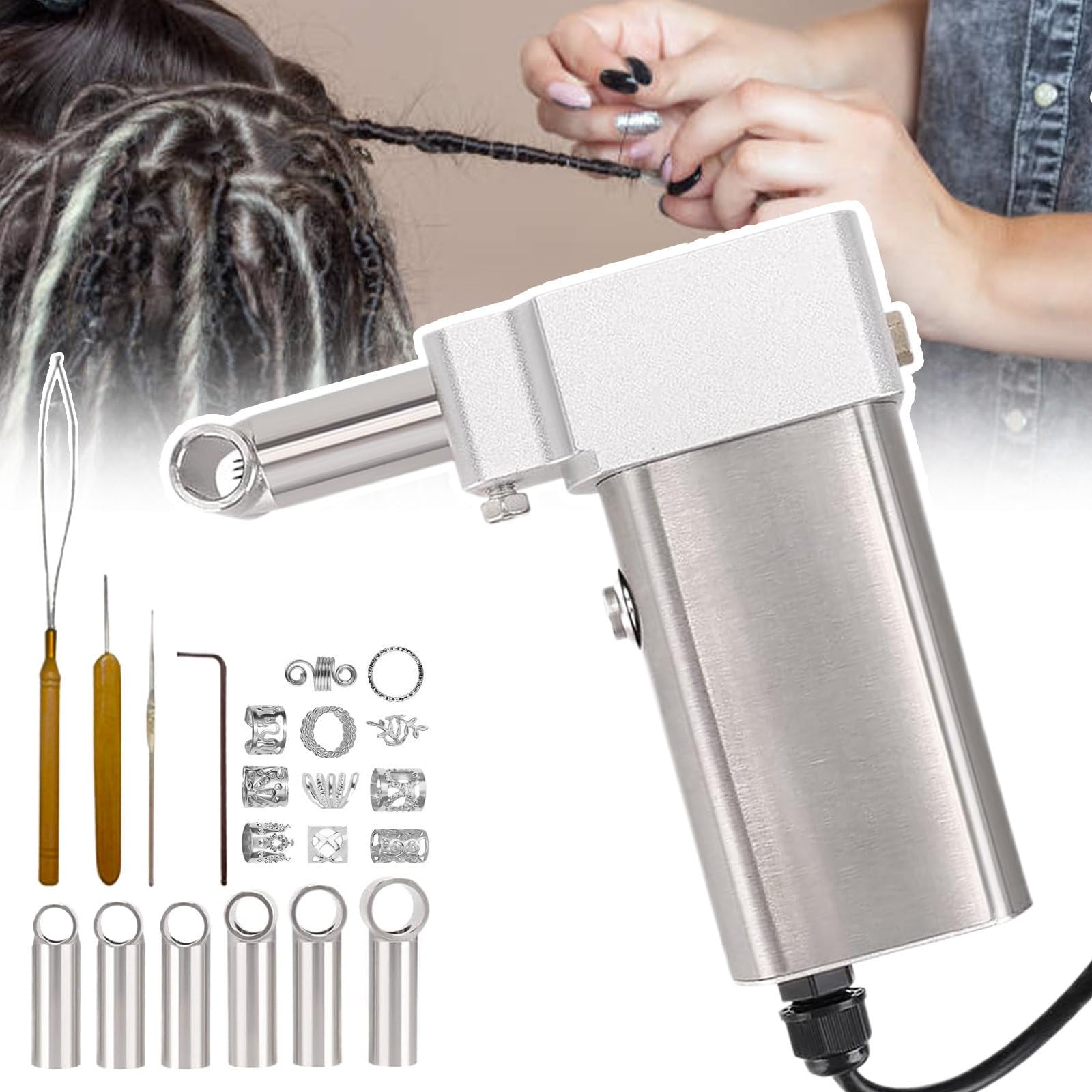Electric Dreadlock Crochet Machine,Handheld Crochet Braiding Hair ...