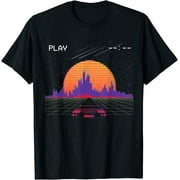Electric Dreams: Futuristic Cyber Synth Graphic Tee for the Neon-Infused Generation