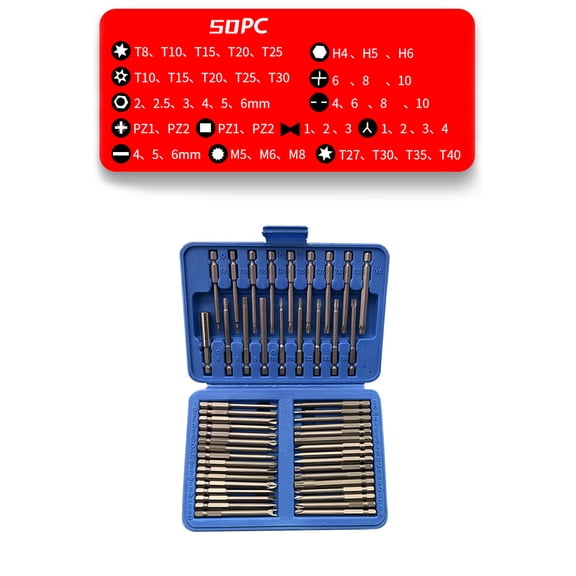 Electric Drill Bit Set,Batchhead Drill Kit Set Hand Batchhead Drill Bit Set Hand Batchhead Drill 75mm Carbon Steel Dsfen 50pcs Buzhi Iuppa 75mm Rbon 75mm Rbon Steel Hxber Multicolor 50pcs