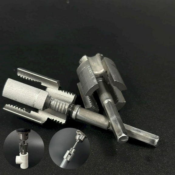 Electric Drill Compatible PVC Pipe Threader Kit with Various Die Sizes, PVC Thread Maker Tool for Electric Drill, Plastic Pipe Threader Kit, Rethreading Tool for Water Pipes, 2.36Inches