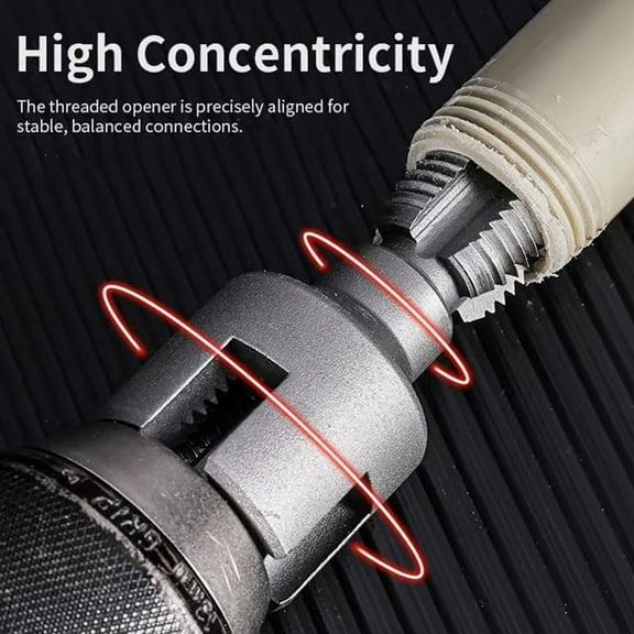 Electric Drill Compatible, Pipe Threader Kit, PVC Pipe Internal Thread Cutter PVC Water Pipe Thread Opener Double Ended Design for Electric Drills and Hand Tools Sanitary Accessories