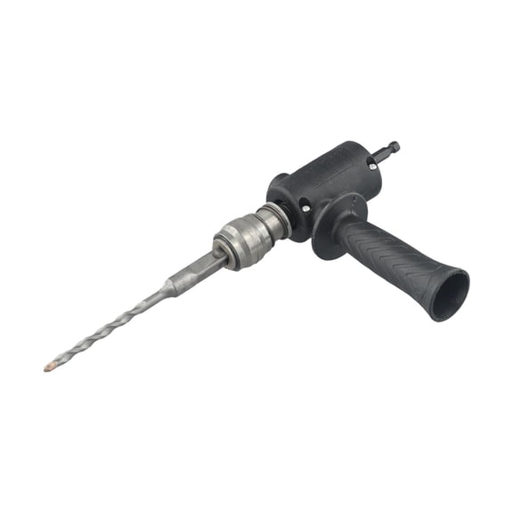 Electric Drill to Hammer Adapter for Power Tools, Metal Conversion Head with Non-Slip Handle and Side Screws for Stable Drilling in Walls, Lightweight Portable Drill Bit Changer for Four-Pit Chuck