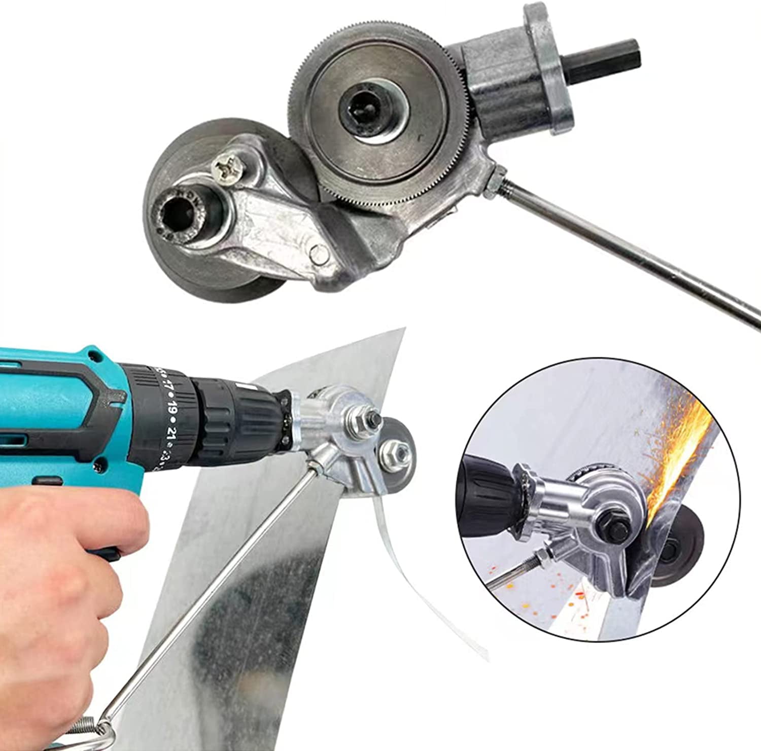 Double Headed Electric Drill Plate Cutter Attachment, Sheet Metal