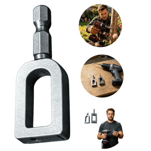 Electric Drill Wire Twisting Tool Bit, Heavy-Duty Wire Twister, Heavy Duty Fence Wire Twisting Tool, Forged Steel Drill Attachment for Quick Tying and Efficienc White