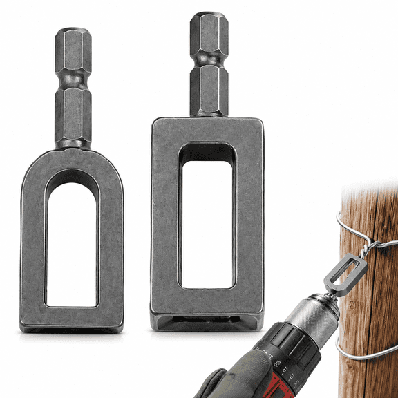 Electric Drill Wire Twisting Tool, Heavy-Duty Wire Twister with 1/4" Hex Shank, Professional Wire Twisting Attachment for Fencing, Tying, Construction and Cable Fastening, Alloy Steel, 2-Pack