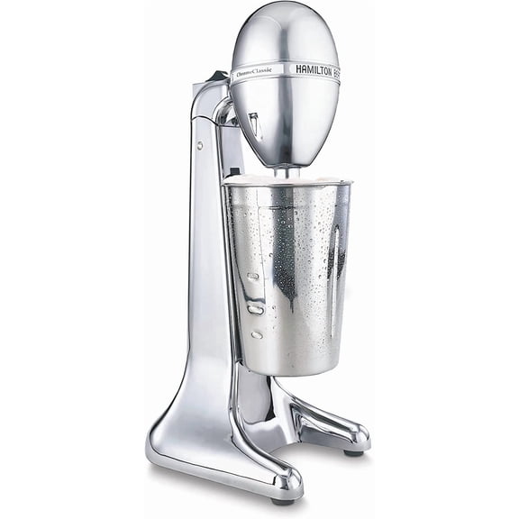 Electric Drink Mixer, Retro Milkshake Maker & Milk Frother, 2 Speeds, Extra-Large 28 oz. Stainless Steel Cup, Classic Chrome