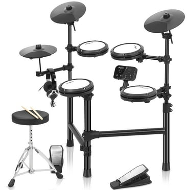 Electric Drum Set For Beginner,68+ Sounds, 4 Quiet Mesh Pad,Adults Mesh Pad Drums Kit,Birthday Gift